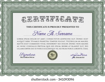 Certificate or diploma template. Detailed.Superior design. With great quality guilloche pattern. 