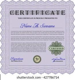  Certificate or diploma template. Easy to print. Customizable, Easy to edit and change colors. Cordial design. 