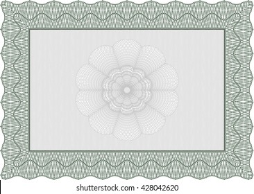 Certificate or diploma template. Easy to print. Customizable, Easy to edit and change colors. Cordial design. Green color.