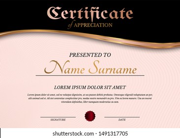 Certificate Diploma Template in Elegant Pink Feminine Style