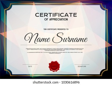  Certificate And Diploma Template. Elegant And Stylish Design. Vector.