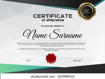 Certificate And Diploma Template. Elegant And Stylish Design. Vector.