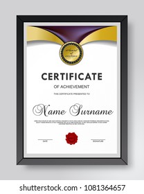 Certificate And Diploma Template. Elegant And Stylish Design. Vector.