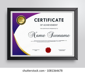 Certificate And Diploma Template. Elegant And Stylish Design. Vector.