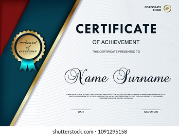 Certificate And Diploma Template. Elegant And Stylish Design. Vector.