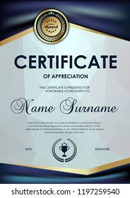 Certificate And Diploma Template. Elegant And Stylish Design. Vector.