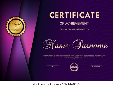Certificate And Diploma Template. Elegant And Stylish Design. Vector.