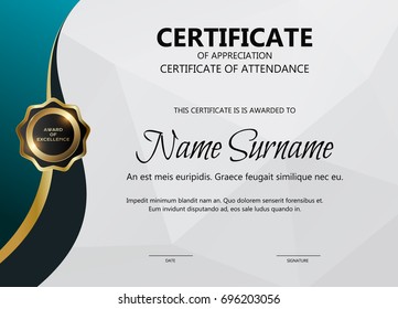 Certificate And Diploma Template. Elegant And Stylish Design. Vector.