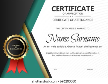 Certificate And Diploma Template. Elegant And Stylish Design. Vector.