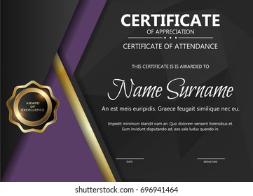 Certificate And Diploma Template. Elegant And Stylish Design. Vector.