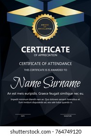 Certificate And Diploma Template. Elegant And Stylish Design. Vector.