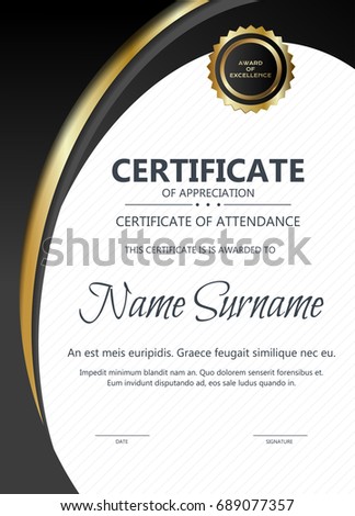 Certificate And Diploma Template. Elegant And Stylish Design. Vector.