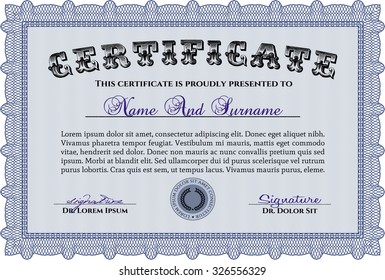 Plantilla de certificado o diploma. Excelente diseño. Patrón vectorial que se utiliza en moneda y diplomas.Con antecedentes. 