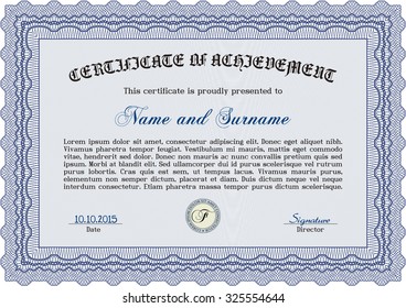 Certificate or diploma template. With guilloche pattern. Cordial design. Customizable, Easy to edit and change colors.