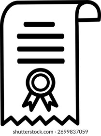 Certificate or diploma template icon. Vector graphics and not Artificial Intelligence, logo illustration. Replaceable vector design.