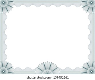 Certificate or diploma template, isolated, with complex border design