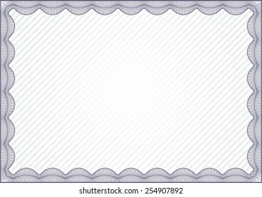 Certificate or diploma template. Isolated frame