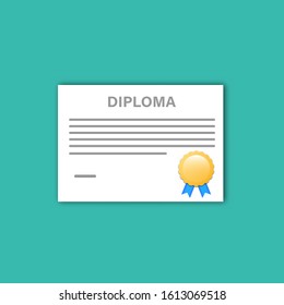 certificate diploma template layout flat design vector illustration