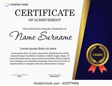 Modern Certificate Template Flat Creative Design Stock Vector (Royalty ...