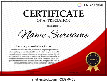 certificate or diploma template with luxury pattern,and award symbol,Vector illustration 