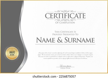 Certificate or diploma template luxury style vector illustration 