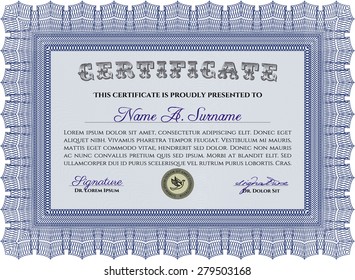 Certificate or diploma template. Modern design. Customizable, Easy to edit and change colors.With background. 