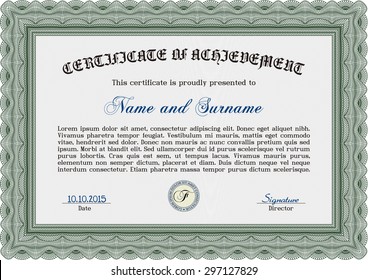 Certificate or diploma template. Modern design. Vector pattern that is used in money and certificate.Printer friendly. 