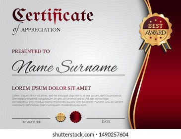 Certificate Diploma Template in Modern Red Style