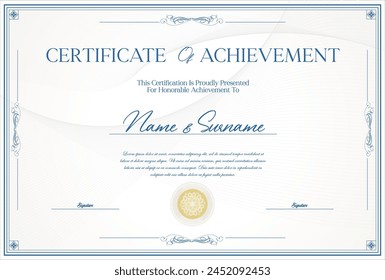 Certificate or diploma template retro design illustration