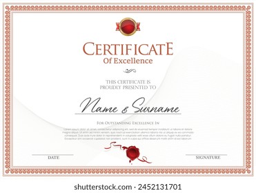 Certificate or diploma template retro design illustration