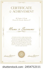 Certificate or diploma template retro design illustration 