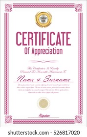 Certificate or diploma template retro design 