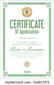 Certificate or diploma template retro design 