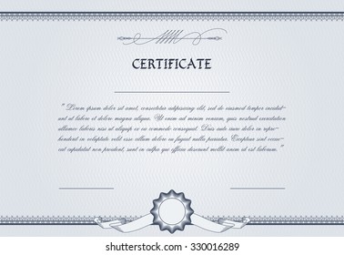 Certificate, diploma template, vector illustration