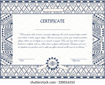 Certificate, diploma template, vector illustration