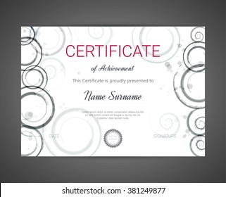 Certificate or diploma template. Vector illustration.