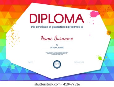 Certificate or diploma template. Vector illustration.