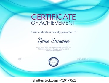 Certificate or diploma template. Vector illustration.