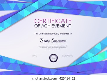 Certificate or diploma template. Vector illustration.
