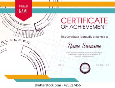 Certificate or diploma template. Vector illustration.