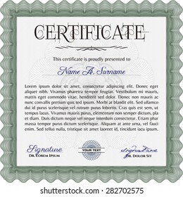 Certificate or diploma template. Vector pattern that is used in money and certificate.With background. Artistry design. 