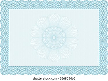 Certificate or diploma template. Vector pattern that is used in money and certificate.With background. Artistry design. 