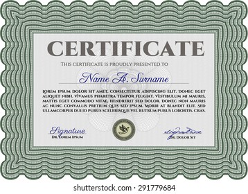 Certificate or diploma template. Vector pattern that is used in money and certificate.With background. Artistry design. 