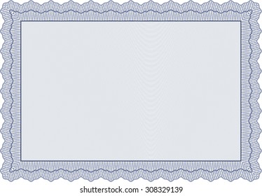 Certificate or diploma template. Vector pattern that is used in money and certificate.With background. Artistry design. 