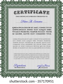 Certificate or diploma template. Vector pattern that is used in money and certificate.Good design. With great quality guilloche pattern. 