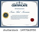 Certificate or diploma vintage style and design template with paper sheet. vector illustration