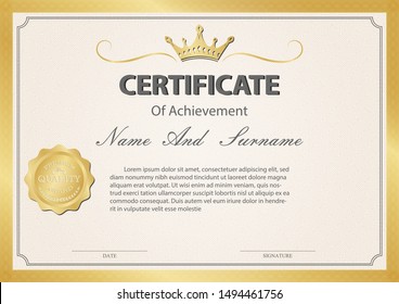 Certificate or diploma vintage style and design template with paper sheet. vector illustration