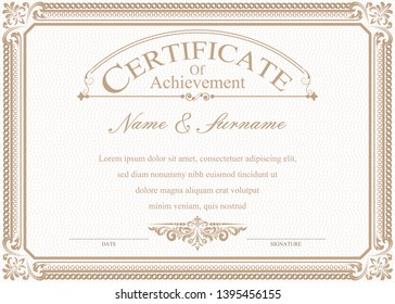 Certificate or diploma vintage style and retro design template vector illustration