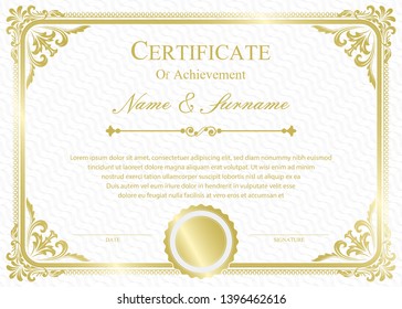 Certificate or diploma vintage style and retro design template vector illustration