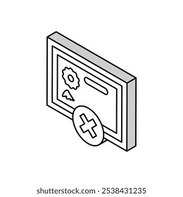 certificate disapprove isometric icon vector. certificate disapprove sign. isolated symbol illustration